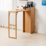 Contemporary Bamboo Foldable Bar Table & Chair Set - Rectangular, Space-Saving Dining Room Furniture