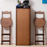 Contemporary Bamboo Foldable Bar Table & Chair Set - Rectangular, Space-Saving Dining Room Furniture