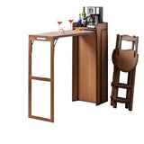 Contemporary Bamboo Foldable Bar Table & Chair Set - Rectangular, Space-Saving Dining Room Furniture