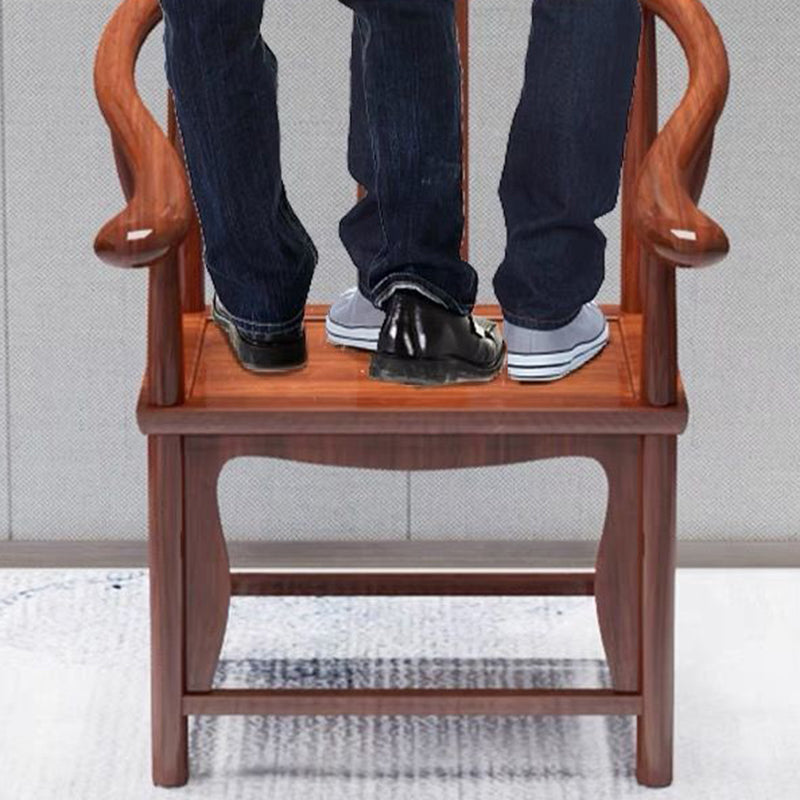 Traditional Chinese Solid Wood Square Carved Coffee Table & Chair Set for Living Room - Elegant, Durable Living Room Furniture