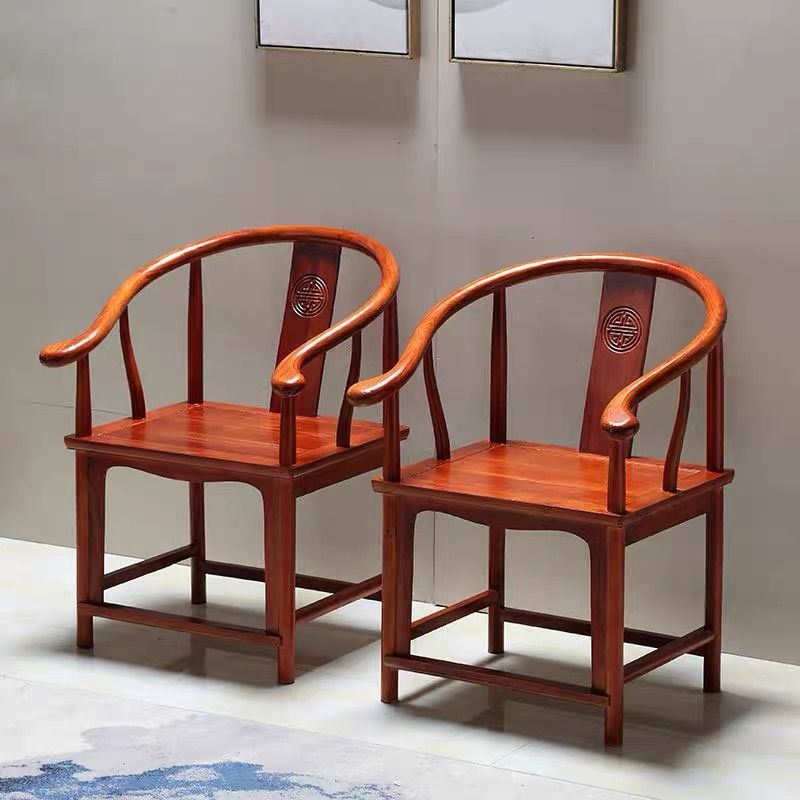 Traditional Chinese Solid Wood Square Carved Coffee Table & Chair Set for Living Room - Elegant, Durable Living Room Furniture