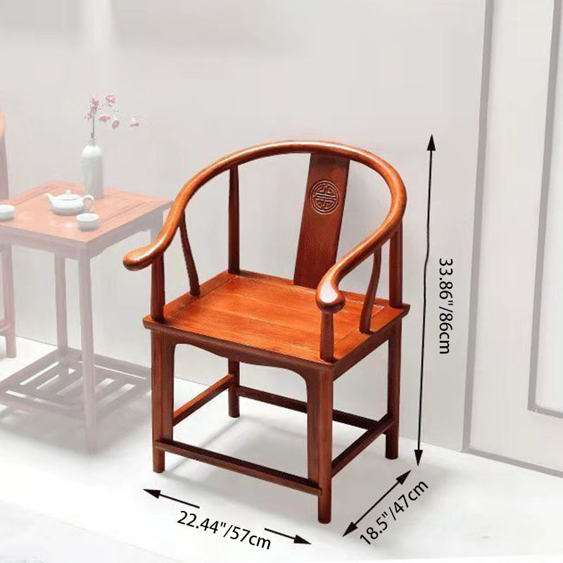 Traditional Chinese Solid Wood Square Carved Coffee Table & Chair Set for Living Room - Elegant, Durable Living Room Furniture