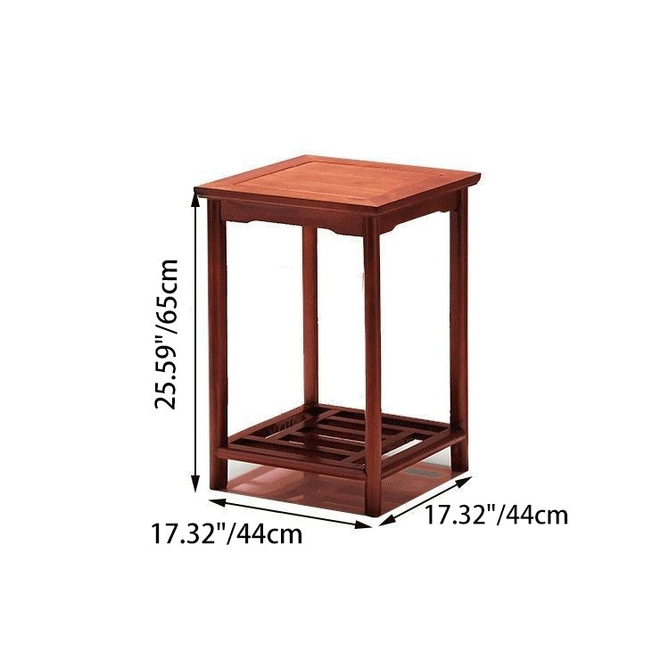 Traditional Chinese Solid Wood Square Carved Coffee Table & Chair Set for Living Room - Elegant, Durable Living Room Furniture