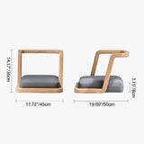 Elegant Traditional Japanese Ash Wood Rectangular Low Coffee Table and Chair Set for Living Room
