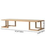 Elegant Traditional Japanese Ash Wood Rectangular Low Coffee Table and Chair Set for Living Room