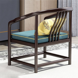 Traditional Chinese Solid Rubber Wood and Brass Rectangular Desk & Chair Set with Vertical Beam, 3-Drawer Storage for Home Office