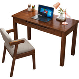 Modern Nordic Rectangular Desk & Chair Set in Rubber Wood & Pine – 2-Drawer Study Desk