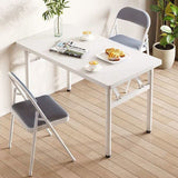 Sleek Modern Minimalist Foldable Rectangular Steel Desk for Home Office
