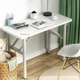 Sleek Modern Minimalist Foldable Rectangular Steel Desk for Home Office