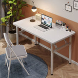 Sleek Modern Minimalist Foldable Rectangular Steel Desk for Home Office