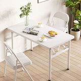 Sleek Modern Minimalist Foldable Rectangular Steel Desk for Home Office