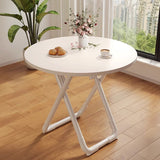 Modern Minimalist Foldable Dining Table with X-Shape Iron-Pipe Base and High-Density Top - Round or Square, Seats 2-6