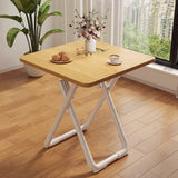 Modern Minimalist Foldable Dining Table with X-Shape Iron-Pipe Base and High-Density Top - Round or Square, Seats 2-6