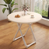 Modern Minimalist Foldable Dining Table with X-Shape Iron-Pipe Base and High-Density Top - Round or Square, Seats 2-6