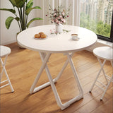 Modern Minimalist Foldable Dining Table with X-Shape Iron-Pipe Base and High-Density Top - Round or Square, Seats 2-6