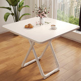 Modern Minimalist Foldable Dining Table with X-Shape Iron-Pipe Base and High-Density Top - Round or Square, Seats 2-6