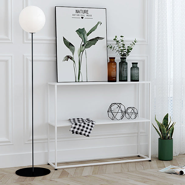 Sleek Modern Minimalist Rectangular Iron Bookshelf - 2-Tier for Living Room