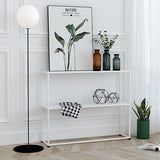 Sleek Modern Minimalist Rectangular Iron Bookshelf - 2-Tier for Living Room