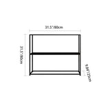 Sleek Modern Minimalist Rectangular Iron Bookshelf - 2-Tier for Living Room