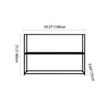 Sleek Modern Minimalist Rectangular Iron Bookshelf - 2-Tier for Living Room