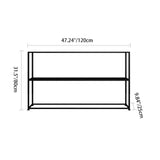 Sleek Modern Minimalist Rectangular Iron Bookshelf - 2-Tier for Living Room