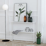 Sleek Modern Minimalist Rectangular Iron Bookshelf - 2-Tier for Living Room