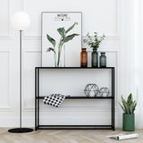 Sleek Modern Minimalist Rectangular Iron Bookshelf - 2-Tier for Living Room