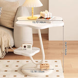 Contemporary Floral-Shaped 2-Tier Side Table in Carbon Steel & MDF for Living Room