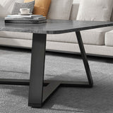 Contemporary Luxury Rectangular Coffee Table in Medium-Density Fiberboard and Carbon Steel for Living Room