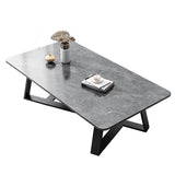 Contemporary Luxury Rectangular Coffee Table in Medium-Density Fiberboard and Carbon Steel for Living Room
