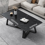 Contemporary Luxury Rectangular Coffee Table in Medium-Density Fiberboard and Carbon Steel for Living Room