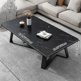Contemporary Luxury Rectangular Coffee Table in Medium-Density Fiberboard and Carbon Steel for Living Room