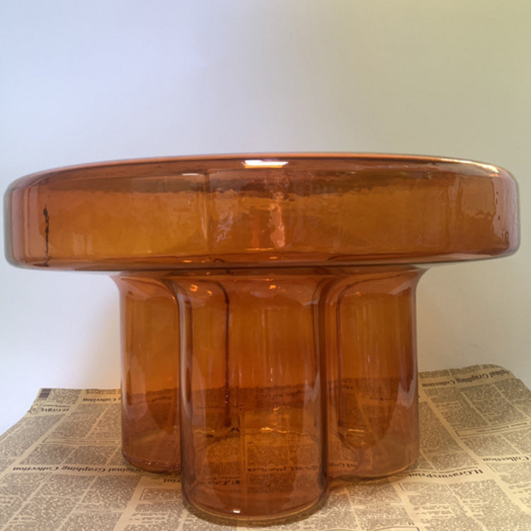Sleek Contemporary Scandinavian Round Glass Coffee Table for Living Room