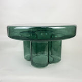 Sleek Contemporary Scandinavian Round Glass Coffee Table for Living Room