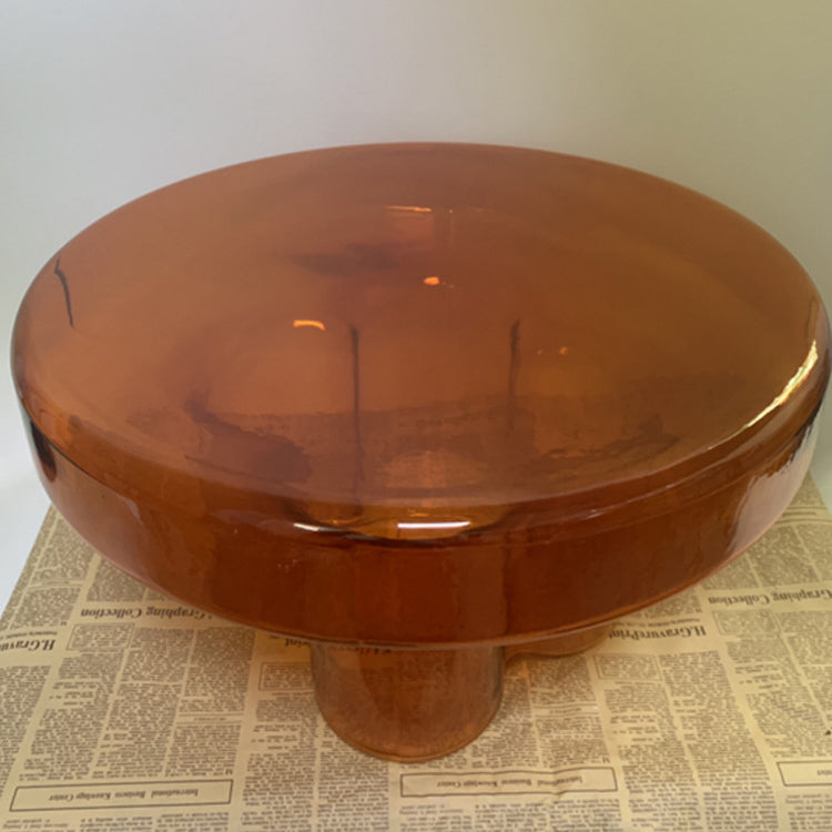 Sleek Contemporary Scandinavian Round Glass Coffee Table for Living Room