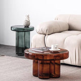 Sleek Contemporary Scandinavian Round Glass Coffee Table for Living Room