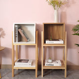 Modern Minimalist Square Pine Solid Wood & MDF Bookshelf with Half-Cabinet – Stylish Living Room Storage