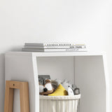 Modern Minimalist Square Pine Solid Wood & MDF Bookshelf with Half-Cabinet – Stylish Living Room Storage