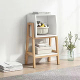 Modern Minimalist Square Pine Solid Wood & MDF Bookshelf with Half-Cabinet – Stylish Living Room Storage
