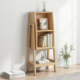 Modern Minimalist Square Pine Solid Wood & MDF Bookshelf with Half-Cabinet – Stylish Living Room Storage