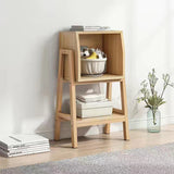 Modern Minimalist Square Pine Solid Wood & MDF Bookshelf with Half-Cabinet – Stylish Living Room Storage