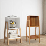 Modern Minimalist Square Pine Solid Wood & MDF Bookshelf with Half-Cabinet – Stylish Living Room Storage