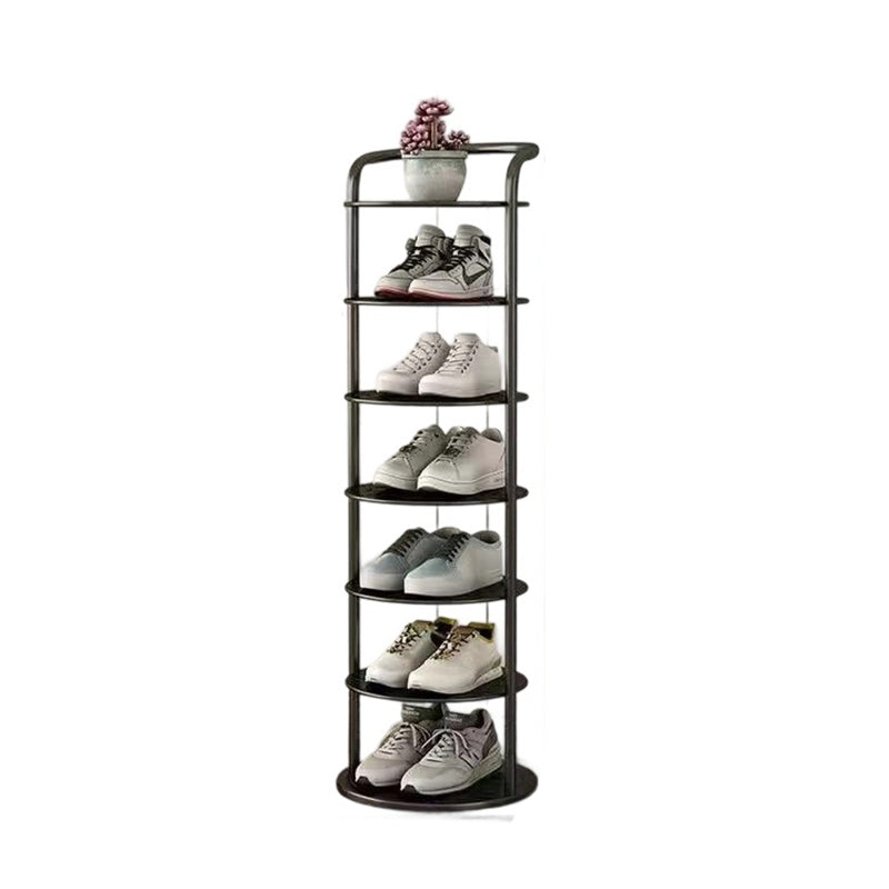 Modern Minimalist Round Iron Carbon Steel Shoe Storage Rack | 5/6/7/8-Tier for Entryways