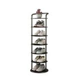Modern Minimalist Round Iron Carbon Steel Shoe Storage Rack | 5/6/7/8-Tier for Entryways