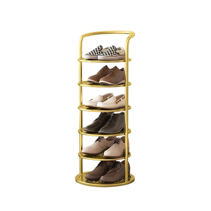 Modern Minimalist Round Iron Carbon Steel Shoe Storage Rack | 5/6/7/8-Tier for Entryways