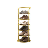 Modern Minimalist Round Iron Carbon Steel Shoe Storage Rack | 5/6/7/8-Tier for Entryways