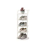 Modern Minimalist Round Iron Carbon Steel Shoe Storage Rack | 5/6/7/8-Tier for Entryways