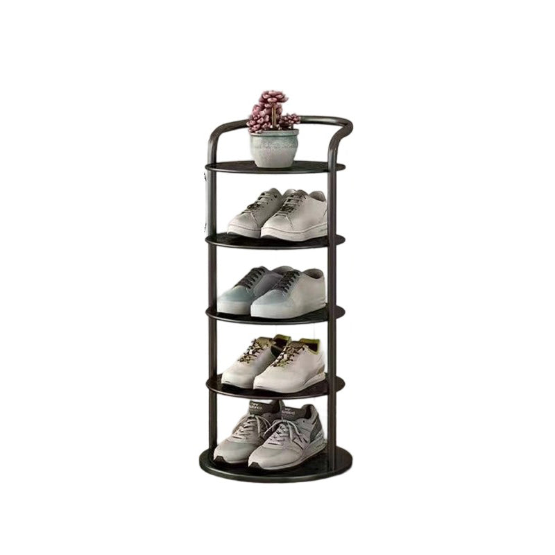 Modern Minimalist Round Iron Carbon Steel Shoe Storage Rack | 5/6/7/8-Tier for Entryways