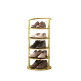 Modern Minimalist Round Iron Carbon Steel Shoe Storage Rack | 5/6/7/8-Tier for Entryways