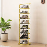 Modern Minimalist Round Iron Carbon Steel Shoe Storage Rack | 5/6/7/8-Tier for Entryways